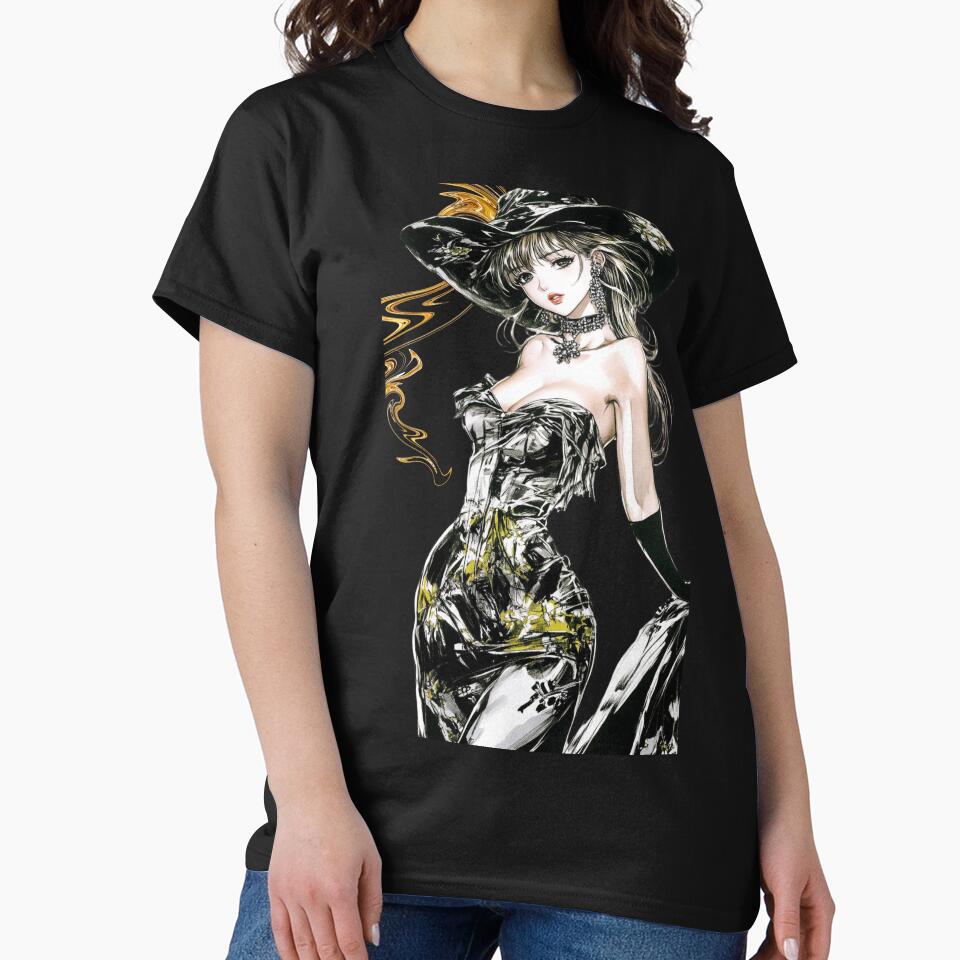 Elegant Manga Woman in Glamorous Black and Gold by Cris888 T-Shirts, Hoodie, Sweatshirt | BlankRebels.com (Image 2)