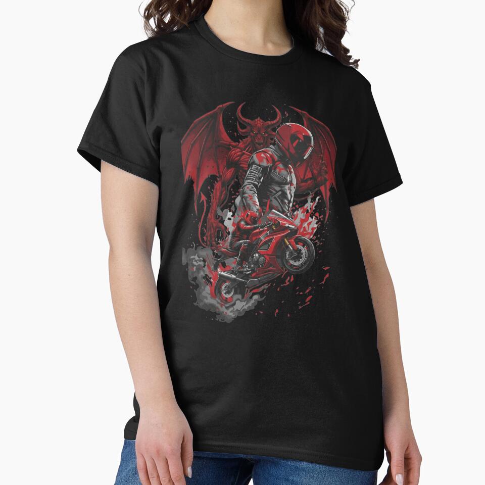 Demon Rider – Dark Motorcycle Streetwear Design by TwoWheels-shop T-Shirts, Hoodie, Sweatshirt | BlankRebels.com (Image 2)