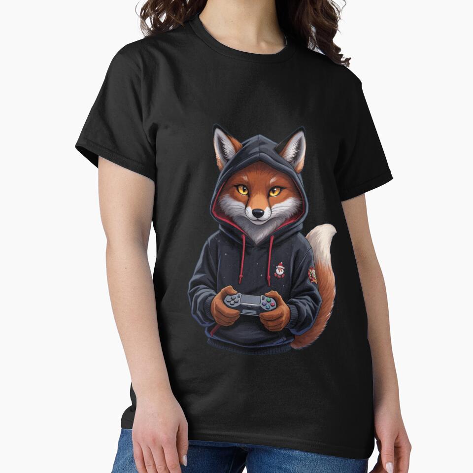 Trendy Gamer Fox – Cute Winter Gaming Fox | Premium High-Res Artwork by ColorSplash123 T-Shirts, Hoodie, Sweatshirt (Image 2)