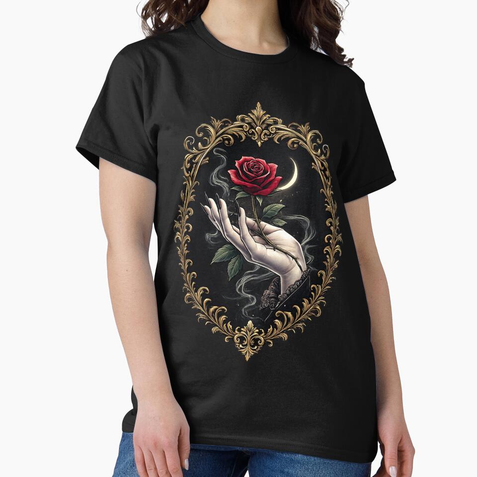 Gothic Rose Offering – Dark Romantic Devotion Symbol by Mouraludia T-Shirts, Hoodie, Sweatshirt | BlankRebels.com (Image 2)