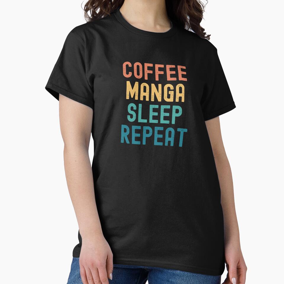 Coffee Manga Sleep Repeat - Funny Manga & Coffee Gift by kindxinn T-Shirts, Hoodie, Sweatshirt | BlankRebels.com (Image 2)