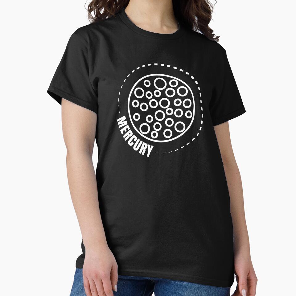 Planet Mercury (WHITE DESIGN) by EleannaInSpace T-Shirts, Hoodie, Sweatshirt | BlankRebels.com (Image 2)