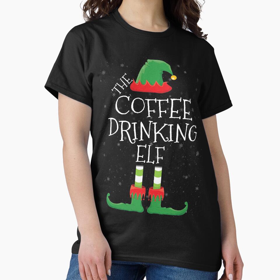 Coffee Drinking Elf Family Matching Christmas Group Funny Gift by DavisHasari T-Shirts, Hoodie, Sweatshirt (Image 2)