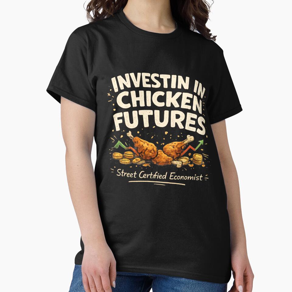 Investing in Chicken Futures – Street Certified Economist Funny Food Finance Design by LineLoo T-Shirts,... (Image 2)