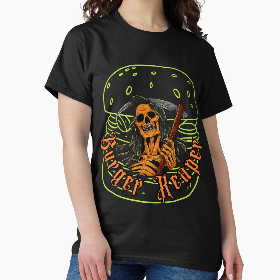 burger,reaper,skull by Ellecher23 T-Shirts, Hoodie, Sweatshirt | BlankRebels.com (Image 2)