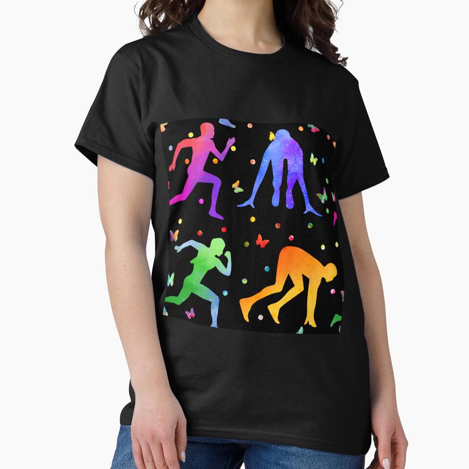 Running Watercolor Pattern by LittleShop79 T-Shirts, Hoodie, Sweatshirt | BlankRebels.com (Image 2)