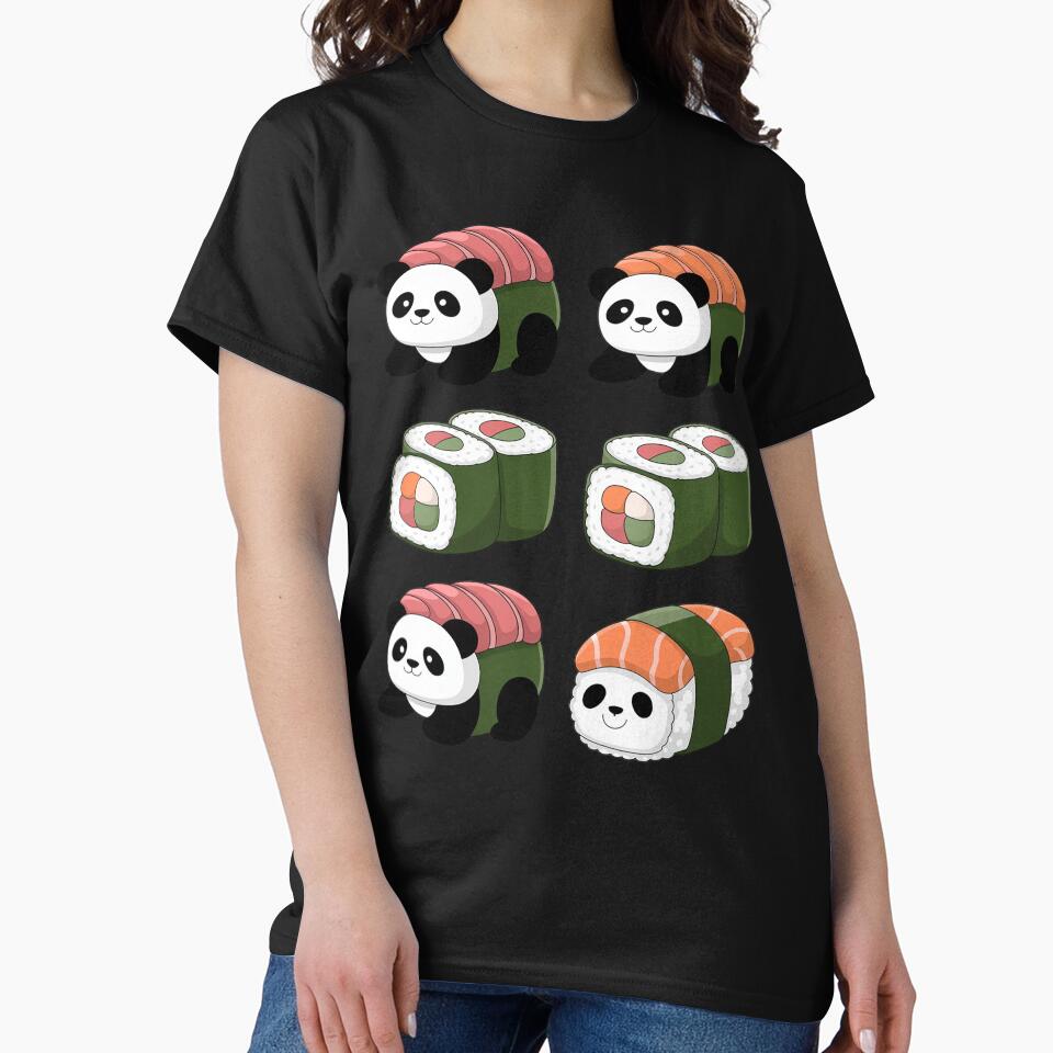 Panda Sushi Hug Cute Animal Maki Lover Food Gift by BotboutiquePre T-Shirts, Hoodie, Sweatshirt | BlankRebels.com (Image 2)