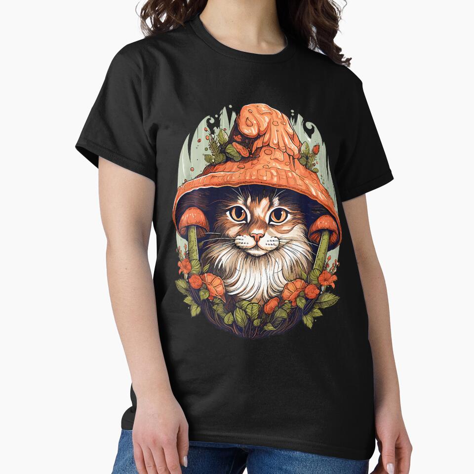 Cottagecore Aesthetic Mushroom Cat Mushroom by TaraLiliana T-Shirts, Hoodie, Sweatshirt | BlankRebels.com (Image 2)