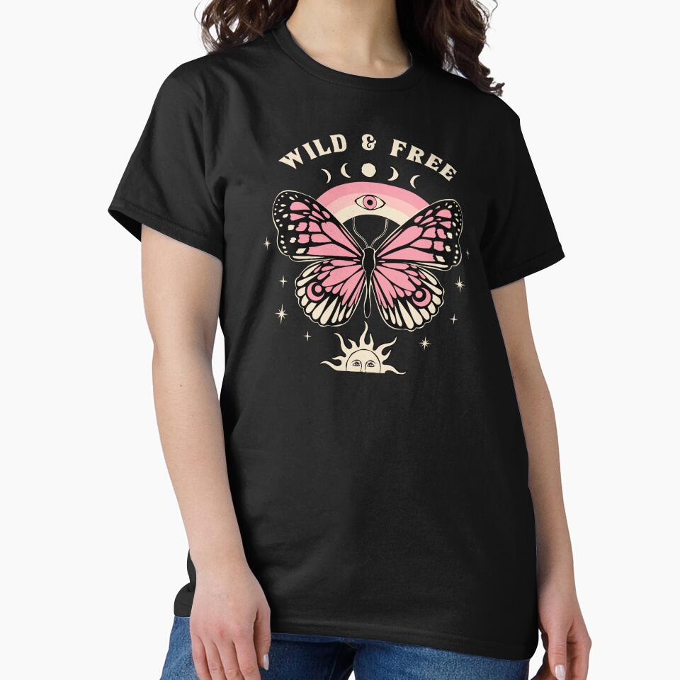 Mystic Boho Butterfly Moon Phase Rainbow Eye Art by Parkerzz T-Shirts, Hoodie, Sweatshirt | BlankRebels.com (Image 2)