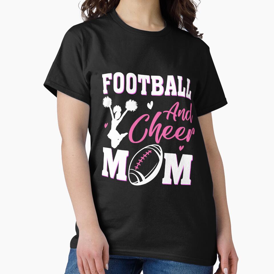 Womens Funny Cheerleading Mom Football and Cheer Mom by GautClyde T-Shirts, Hoodie, Sweatshirt | BlankRebels.com (Image 2)
