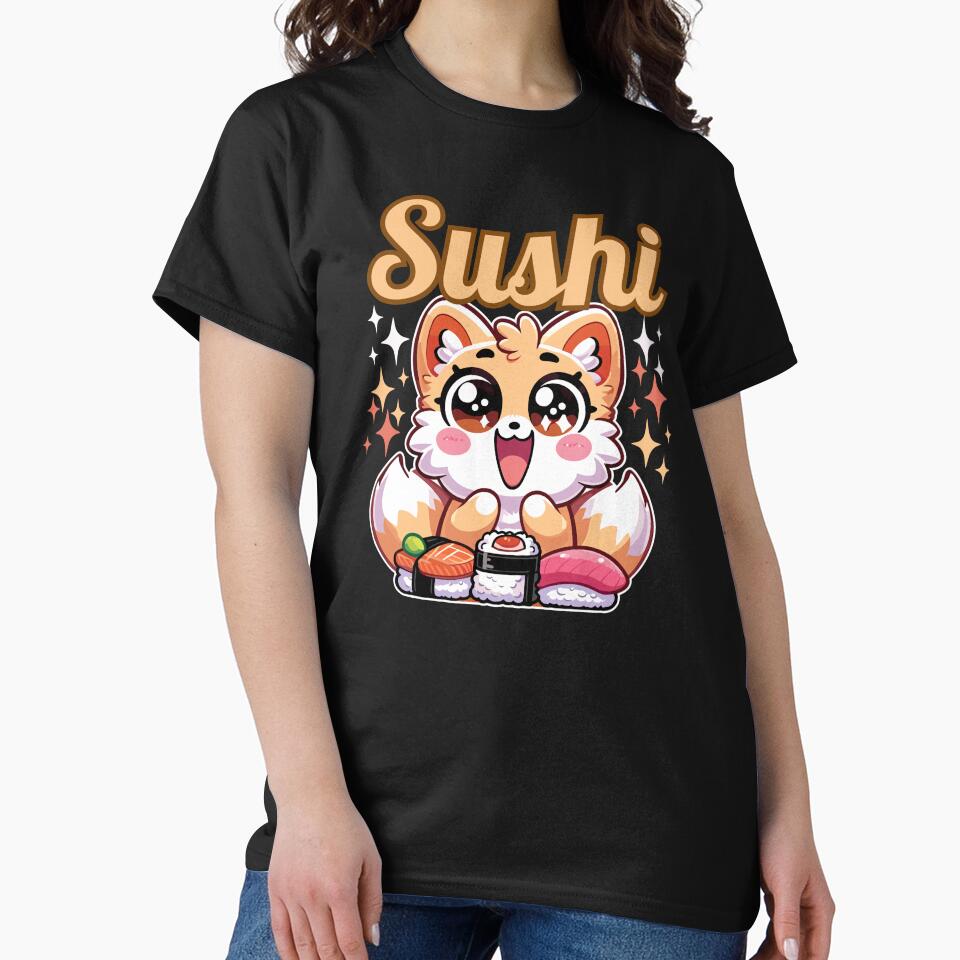 Fox Excited for Sushi by ParenthoodPuns T-Shirts, Hoodie, Sweatshirt | BlankRebels.com (Image 2)