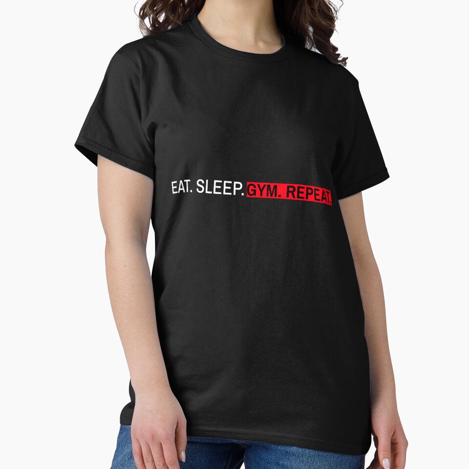 EAT. SLEEP. GYM. REPEAT. MOTIVATIONAL GYM SAYING T-SHIRT by SuccessfulVibes Hoodie, Sweatshirt | BlankRebels.com (Image 2)