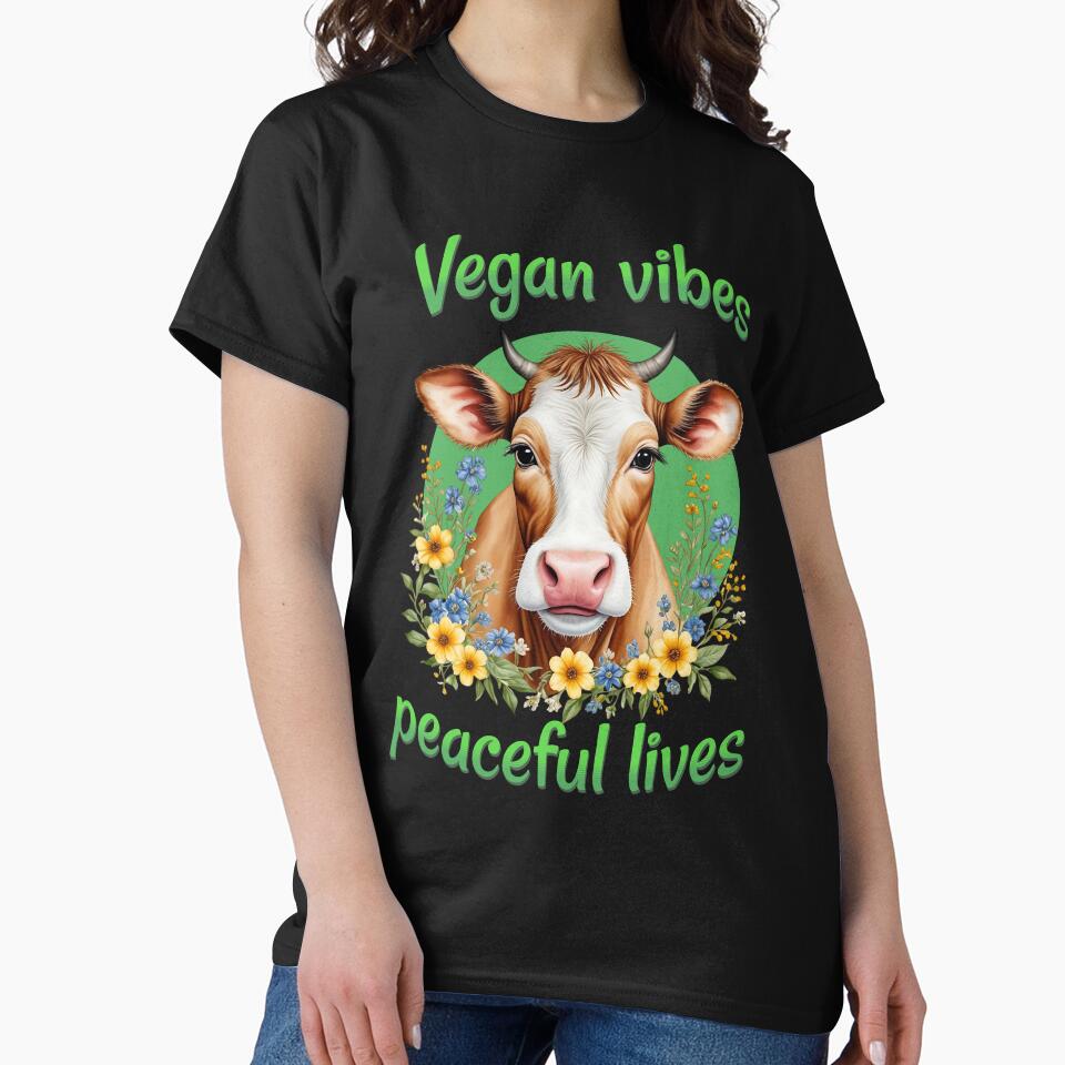Vegan vibes peaceful lives by Purr95 T-Shirts, Hoodie, Sweatshirt | BlankRebels.com (Image 2)