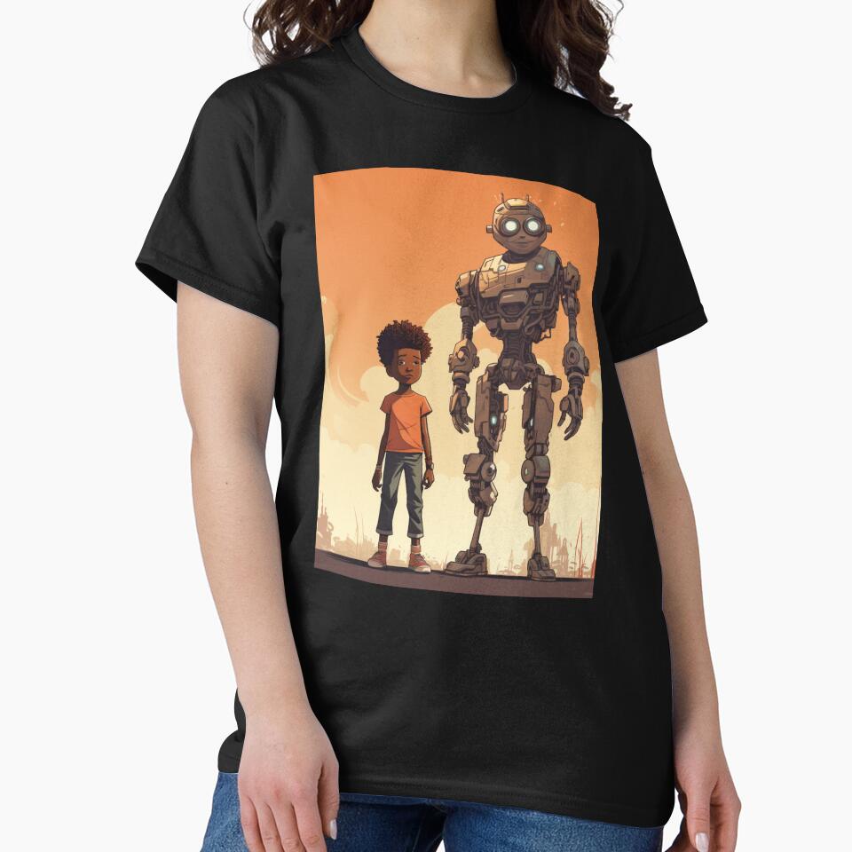 Afrofuturist Boy With Robot Guardian by RTFaulkner T-Shirts, Hoodie, Sweatshirt | BlankRebels.com (Image 2)
