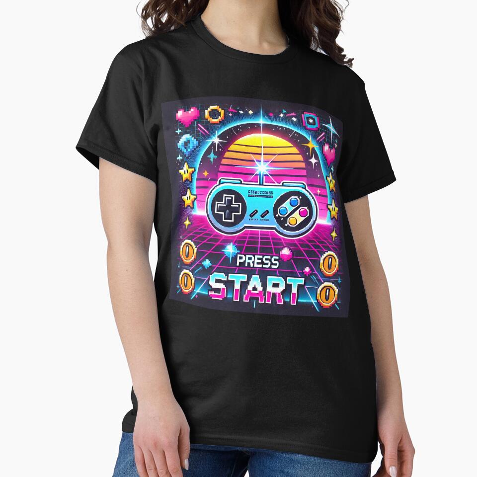 Press Start Retro Gaming T-Shirts, Hoodie, Sweatshirt