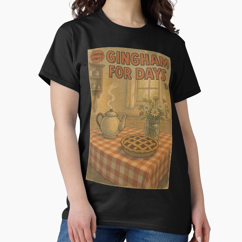 Bucolic Cottagecore: Gingham for Days by bapupa T-Shirts, Hoodie, Sweatshirt | BlankRebels.com (Image 2)