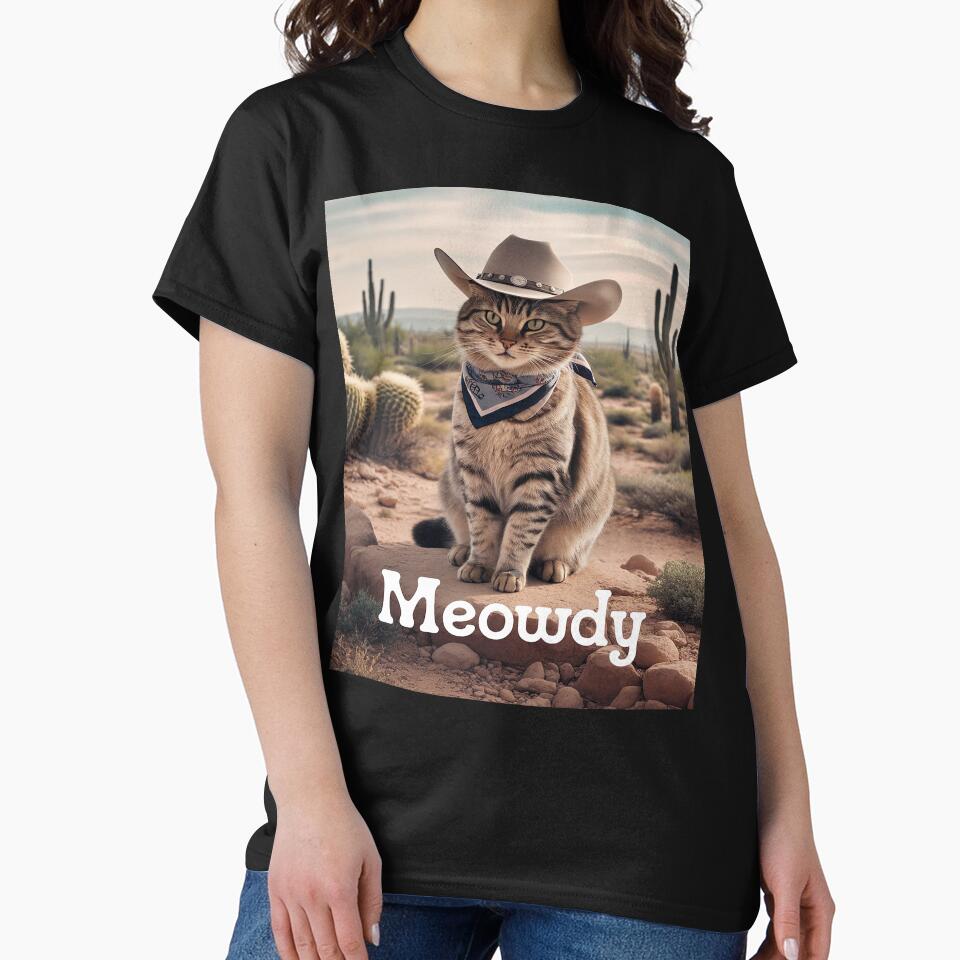 Meowdy Cat Funny Howdy Meme Western Cowboy Kitten2 by RuthGAArt T-Shirts, Hoodie, Sweatshirt | BlankRebels.com (Image 2)