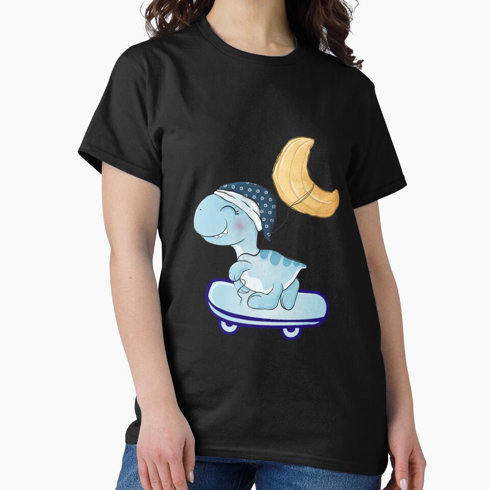 dinosaur riding on a skateboard by loka-Art T-Shirts, Hoodie, Sweatshirt | BlankRebels.com (Image 2)