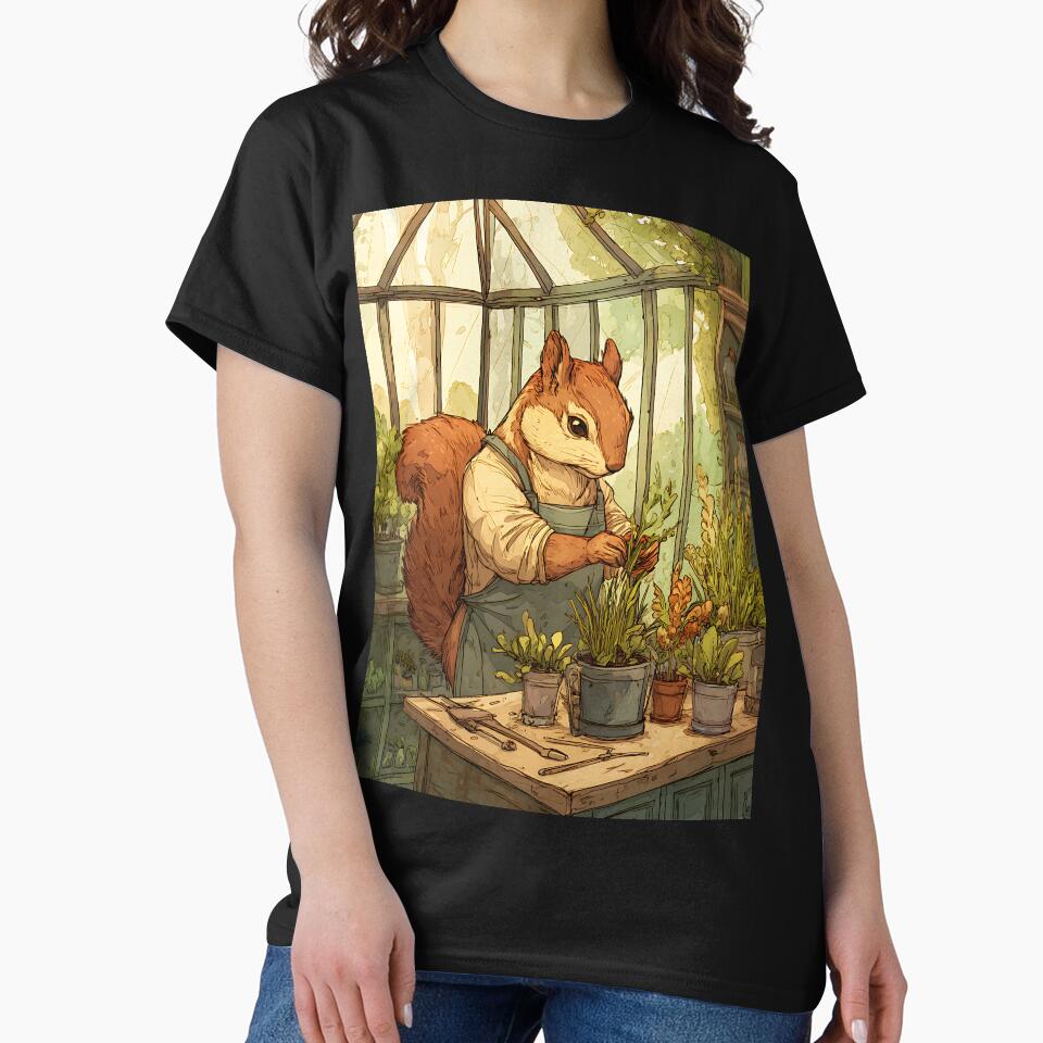 Light Academia Aesthetic: Squirrel's Botanical Drawing by bapupa T-Shirts, Hoodie, Sweatshirt | BlankRebels.com (Image 2)