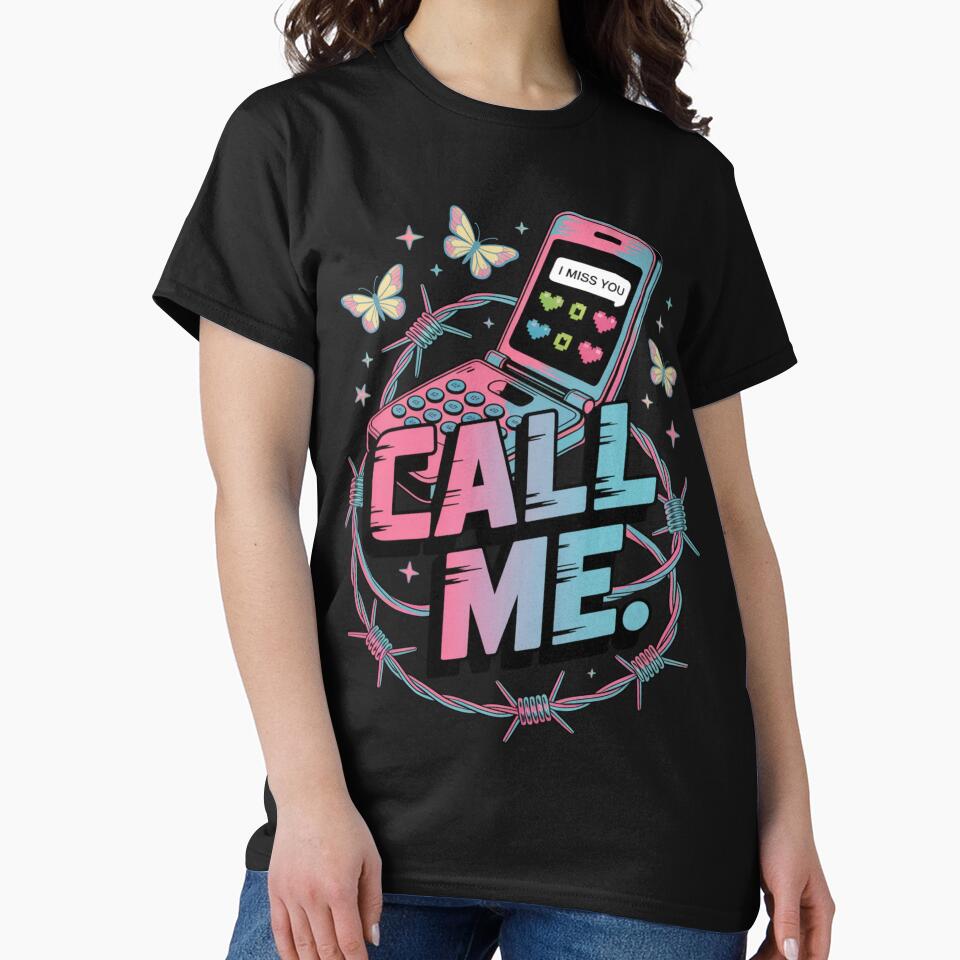 Call Me Flip Phone I Miss You Barbed Wire Butterfly Valentine's Day by DarylWelsh2024 T-Shirts, Hoodie, Sweatshirt (Image 2)