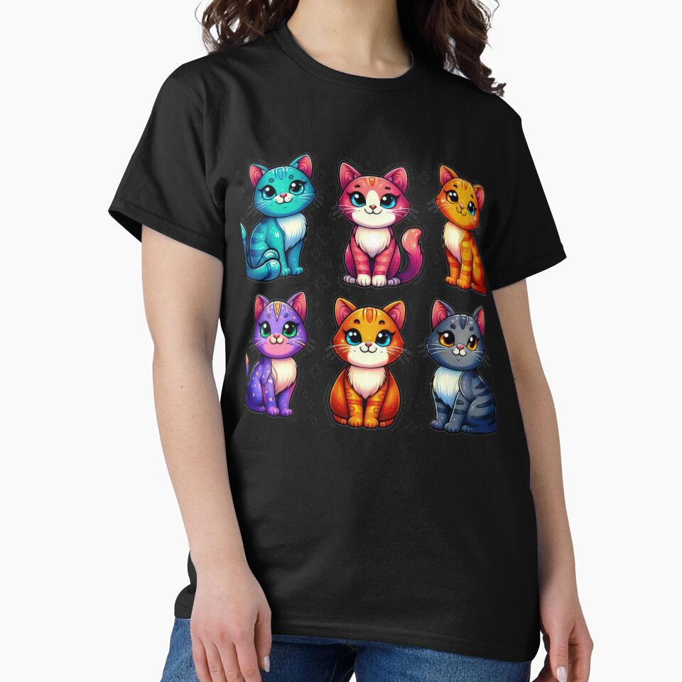 cute funny cat pattern with colorful sweet cats,aesthetic cat art,funny cat,Cat Lover,cute cat,cat pattern by Expressions-Sel