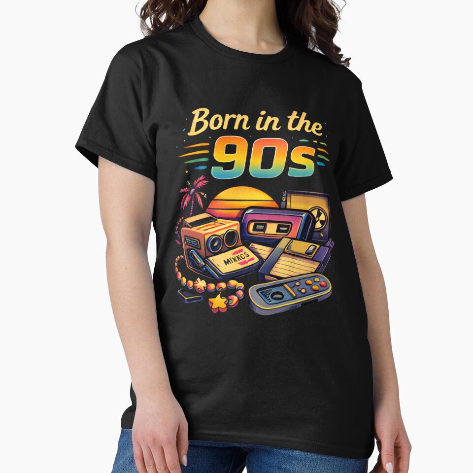Born in the 90s – Retro Nostalgia Aesthetic Design by OPixStudio T-Shirts, Hoodie, Sweatshirt | BlankRebels.com (Image 2)