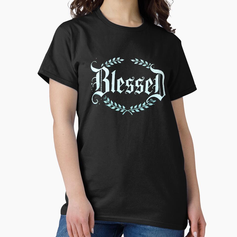 Gothic Blessed Calligraphy – Blackletter Typography Art by VikArtStudio T-Shirts, Hoodie, Sweatshirt (Image 2)