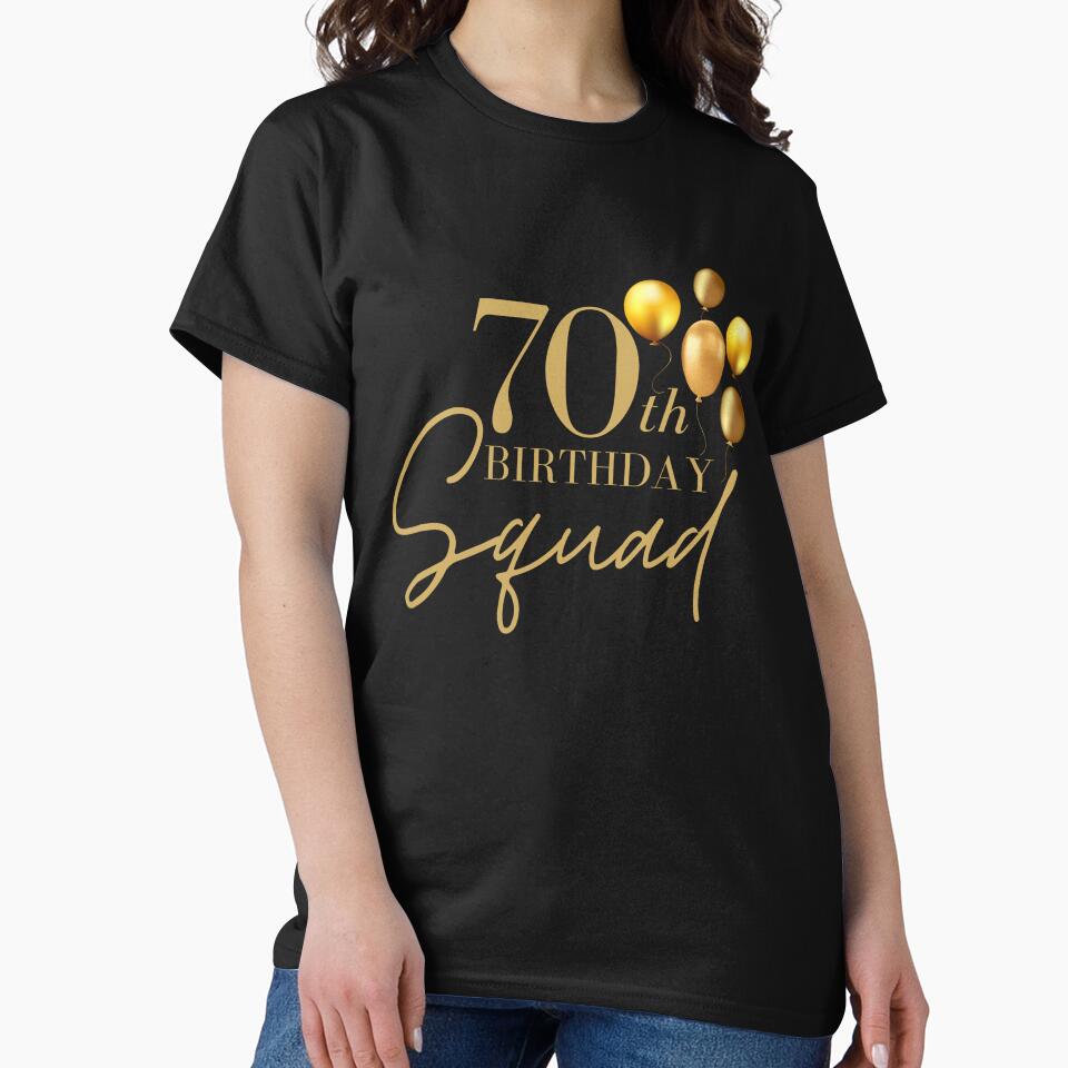 70th Happy Birthday Squad Balloon Elegant Bday Party for 70 years by Sasikharn T-Shirts, Hoodie, Sweatshirt (Image 2)