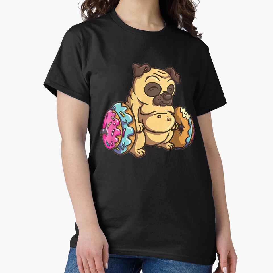 Pug Donut Deadlift Fitness Bodybuilder Dog Foodie by ninapfvu T-Shirts, Hoodie, Sweatshirt | BlankRebels.com (Image 2)