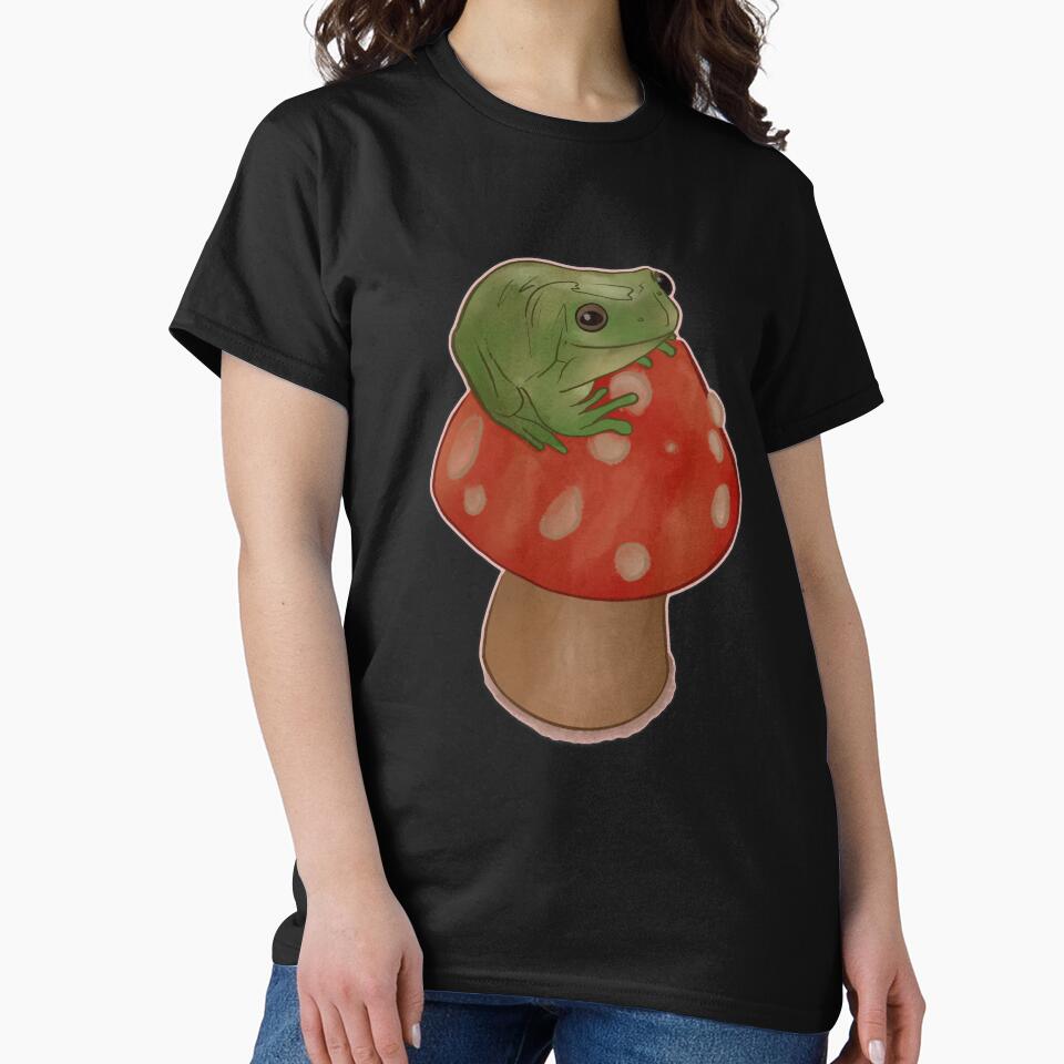 Froggie Friend on a Mushroom by LoraLoo T-Shirts, Hoodie, Sweatshirt | BlankRebels.com (Image 2)