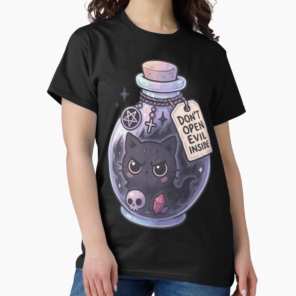 Kawaii Pure Evil Cat Inside Pastel Goth by TomFrontierArt T-Shirts, Hoodie, Sweatshirt | BlankRebels.com (Image 2)