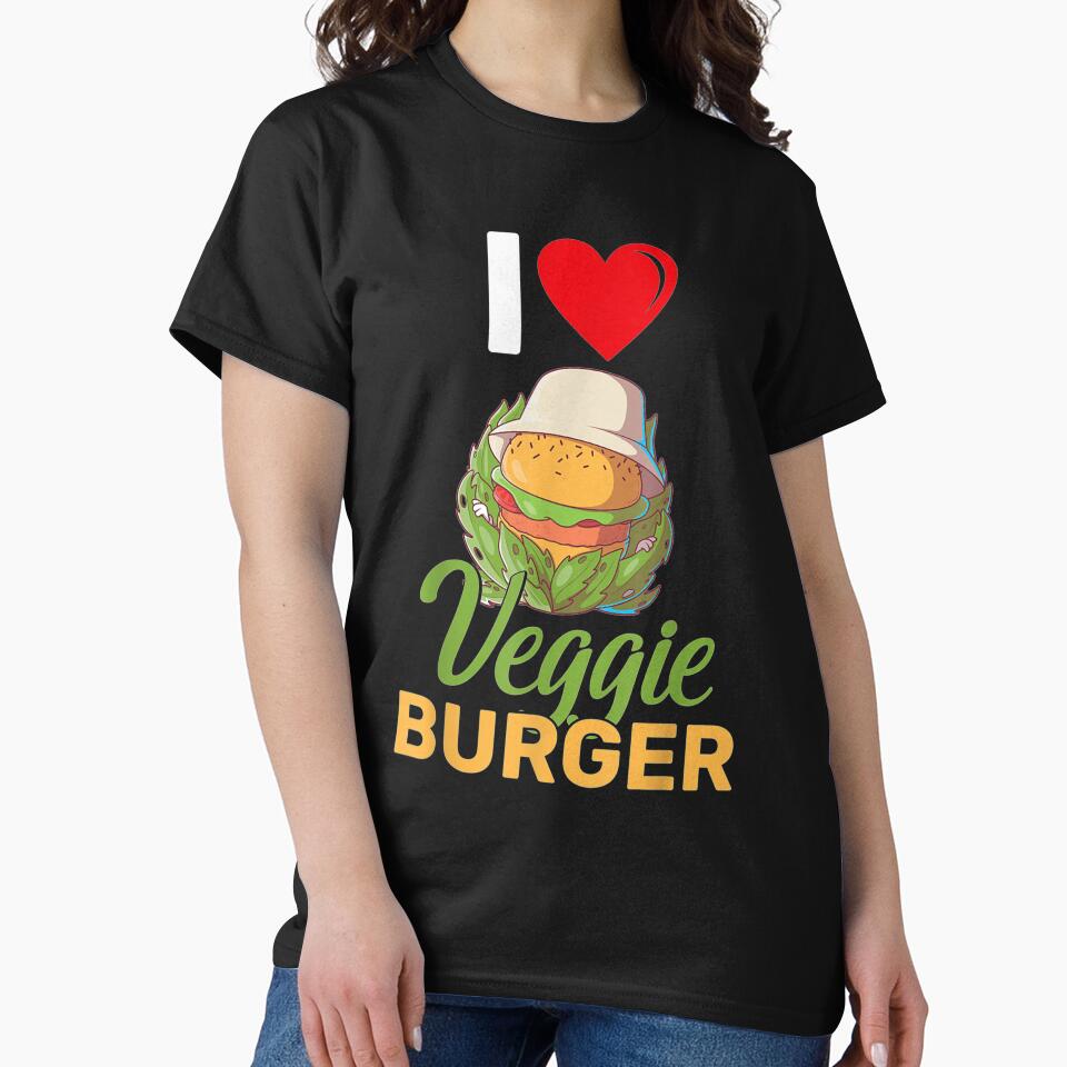 I Love Veggie Burger Restaurant Fries Ketchup Bun Burger by ninapfvu T-Shirts, Hoodie, Sweatshirt | BlankRebels.com (Image 2)