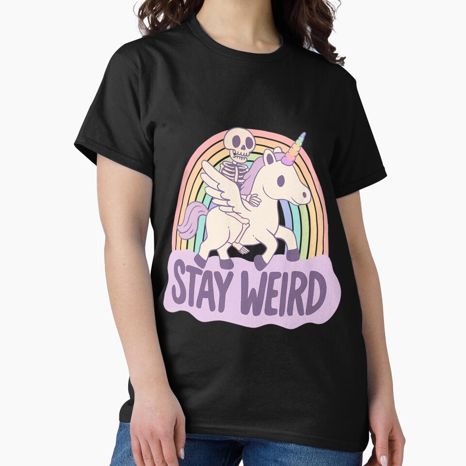 Stay Weird Skeleton Unicorn by odbkuety83 T-Shirts, Hoodie, Sweatshirt | BlankRebels.com (Image 2)