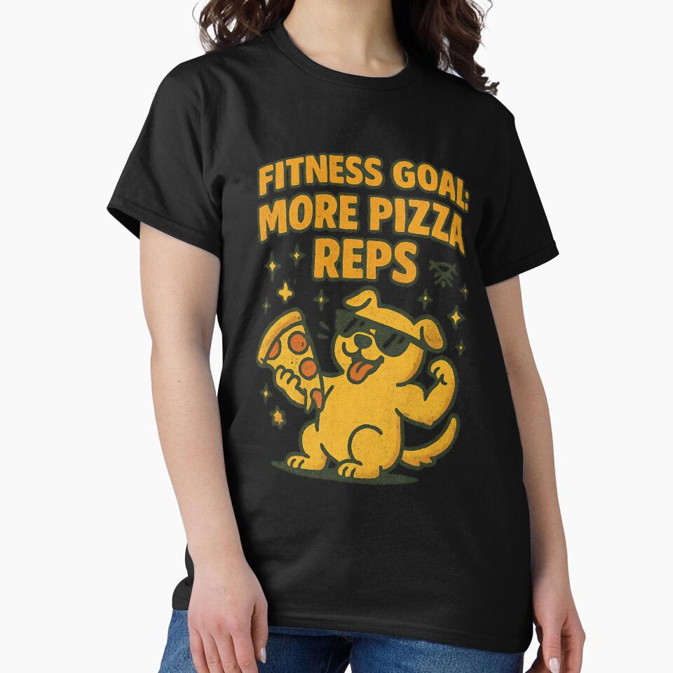 Strong Dog Fitness Goal More Pizza Reps by RandomPrints T-Shirts, Hoodie, Sweatshirt | BlankRebels.com (Image 2)