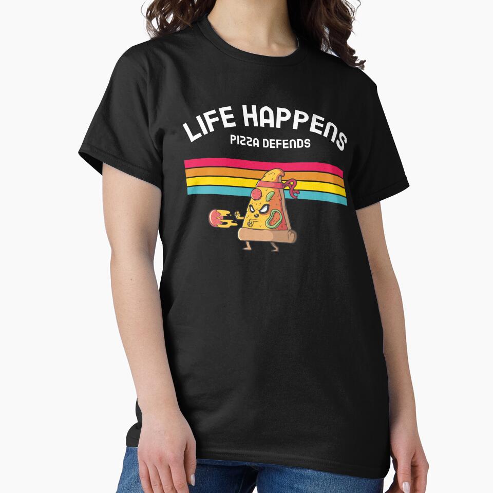 Life Happens Pizza Defends Funny Karate Food Gift by LADistrictGarb T-Shirts, Hoodie, Sweatshirt | BlankRebels.com (Image 2)
