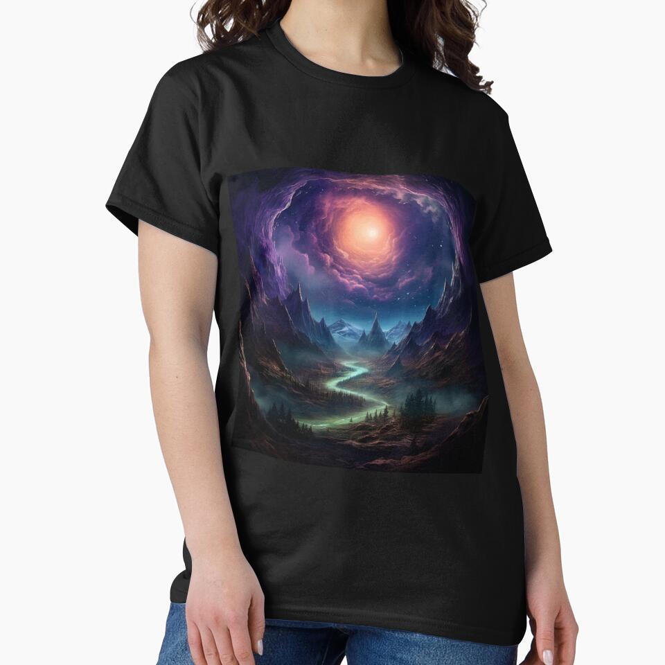 Dark Fantasy Landscape Wormhole Sky T-Shirts, Hoodie, Sweatshirt