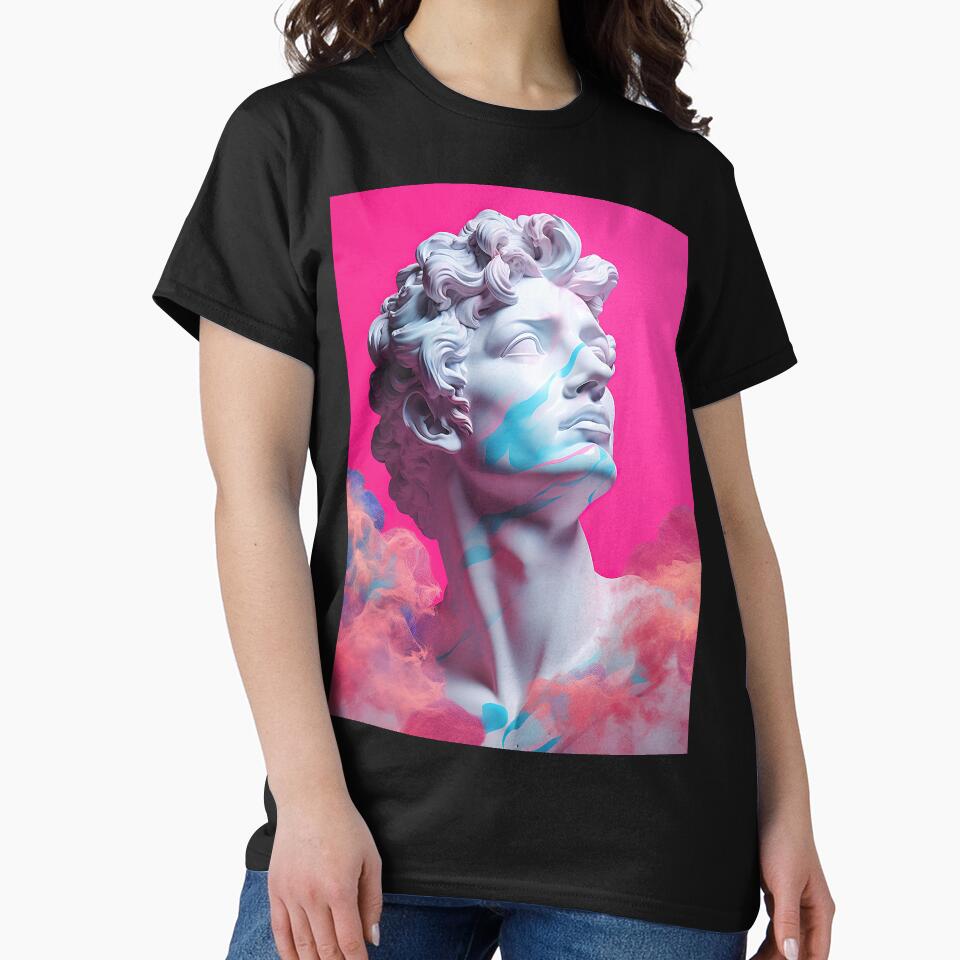 Neon Nostalgia: Ancient Bust Vaporwave Realm T-Shirts, Hoodie, Sweatshirt
