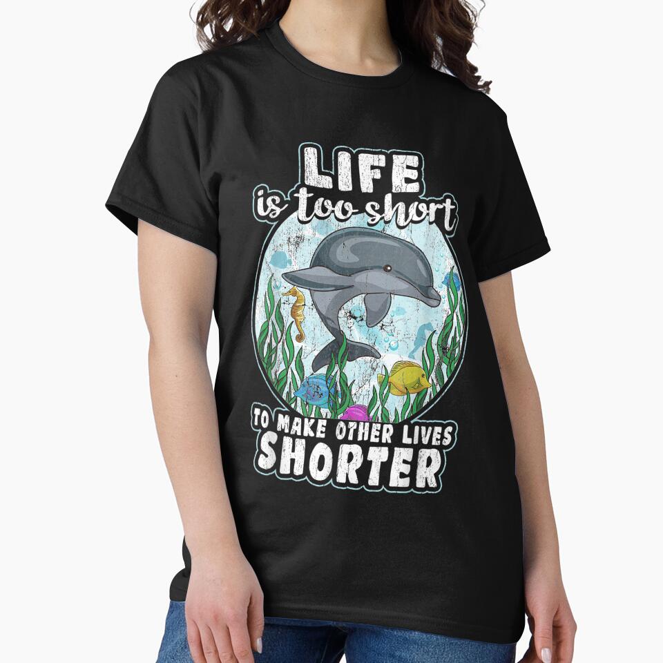 Self Improve T Quote Dolphin Ocean Fish by aliceshe T-Shirts, Hoodie, Sweatshirt | BlankRebels.com (Image 2)
