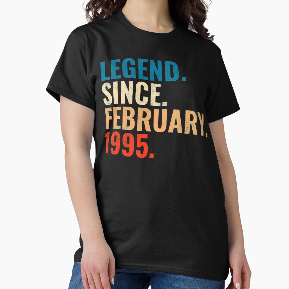 Legend Since February 1995 Retro Vintage by Teelogic T-Shirts, Hoodie, Sweatshirt | BlankRebels.com (Image 2)