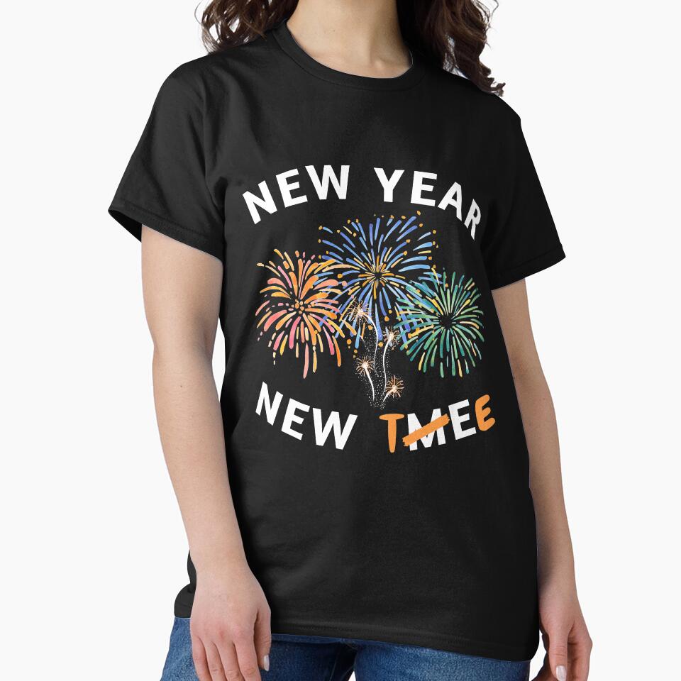 New Year New Tee, New Year New Me Funny by ladylaughprints
