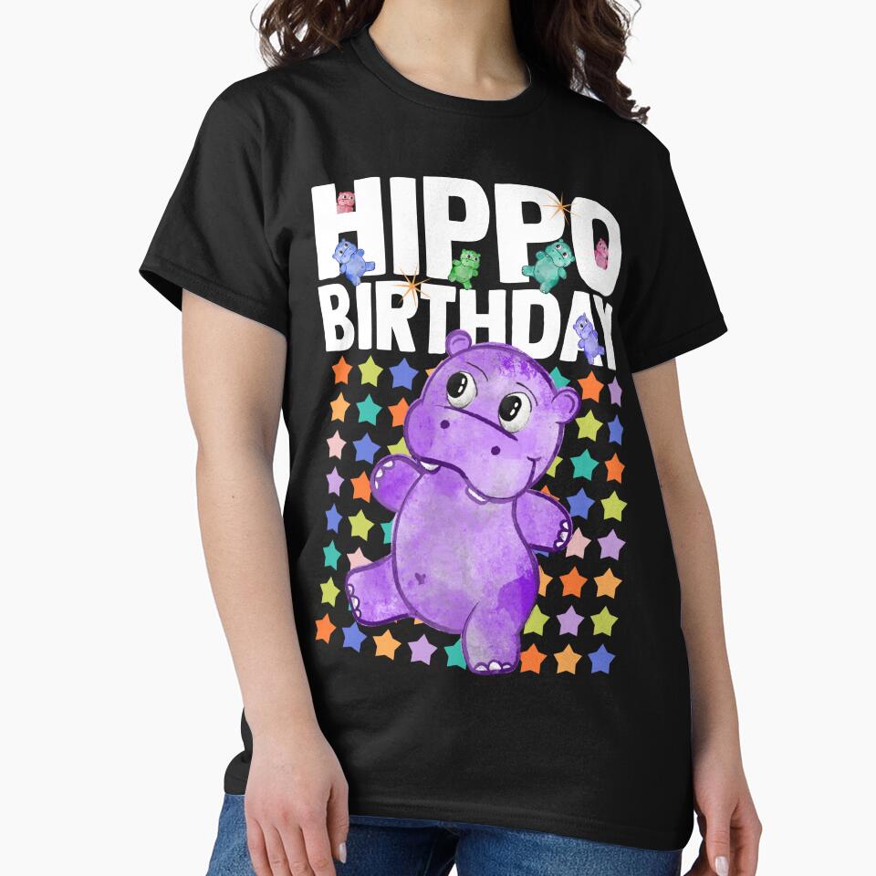 Happy birthday hippo birthday birthday tshirt by LiamFitzpatrick