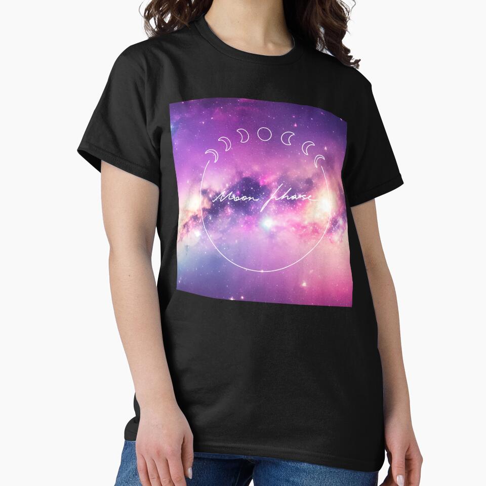 Galactic Purple Moon Phase Crescent Moon by WildWoodlandWitch T-Shirts, Hoodie, Sweatshirt | BlankRebels.com (Image 2)