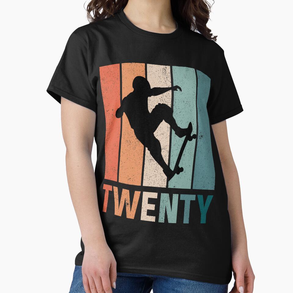 20th Birthday Skateboard Retro 20 Years Old by RetroStyle247 T-Shirts, Hoodie, Sweatshirt | BlankRebels.com (Image 2)