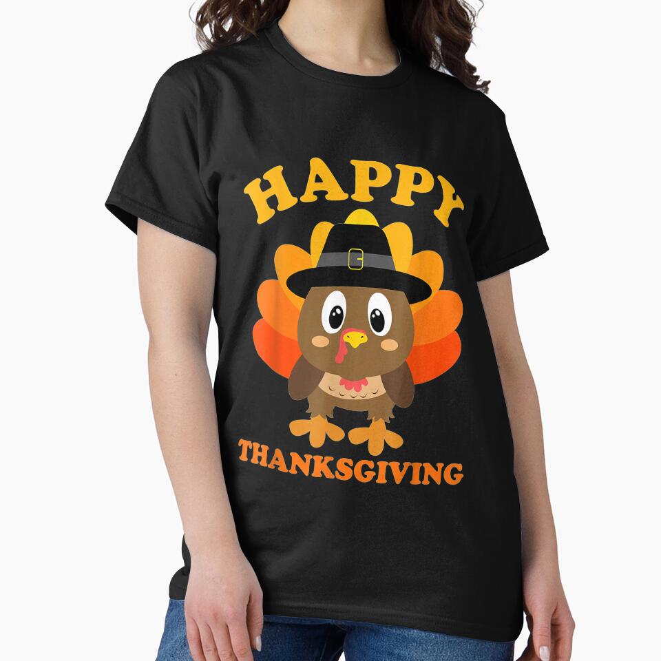 Happy Thanksgiving for Boys Girls Pilgrim Turkey by harolhaw T-Shirts, Hoodie, Sweatshirt | BlankRebels.com (Image 2)