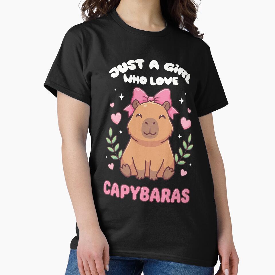Just A Girl Who Loves Capybaras Kawaii by AdyKurniawan T-Shirts, Hoodie, Sweatshirt | BlankRebels.com (Image 2)