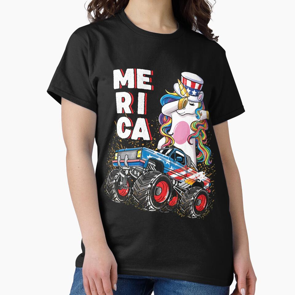 Merica Unicorn Riding Monster Truck by HumbleShirt T-Shirts, Hoodie, Sweatshirt | BlankRebels.com (Image 2)
