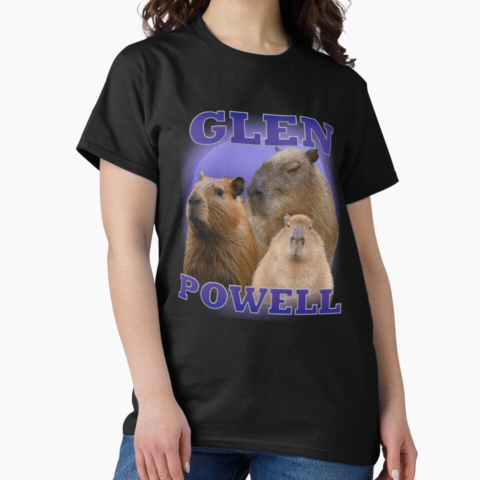 Glen Powell Capybara Meme, Funny Animal Lover Gift by NathanBarbaraa T-Shirts, Hoodie, Sweatshirt | BlankRebels.com (Image 2)
