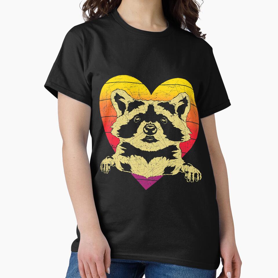 Retro Heart Trash Panda Animal Racoon by BundlerVq T-Shirts, Hoodie, Sweatshirt | BlankRebels.com (Image 2)