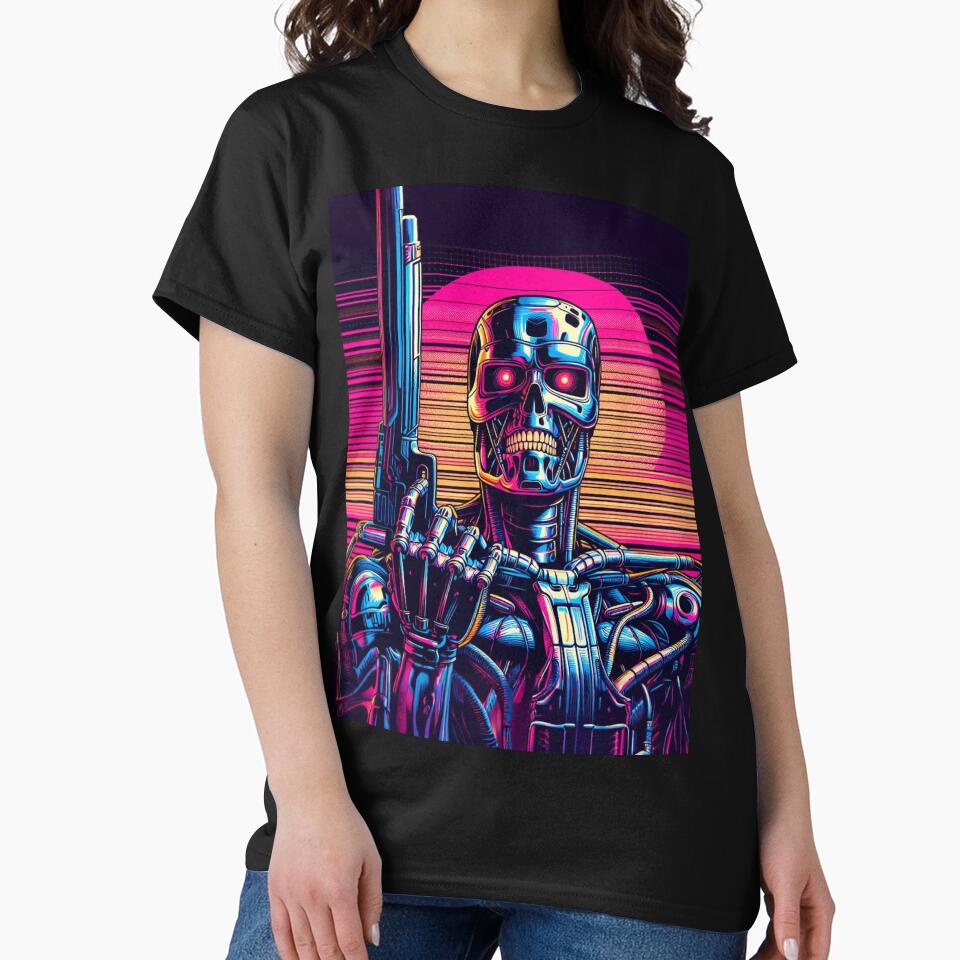 Synthwave Terminator: Vector Graphic by TDKCustoms T-Shirts, Hoodie, Sweatshirt | BlankRebels.com (Image 2)