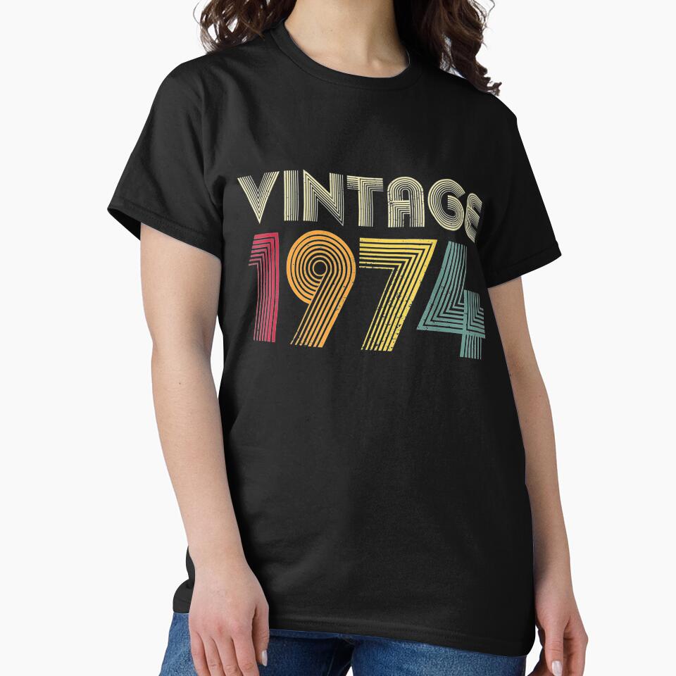 45th Birthday Gift Vintage 1974 Retro Men Women Mom Dad by CalimePiccio T-Shirts, Hoodie, Sweatshirt (Image 2)